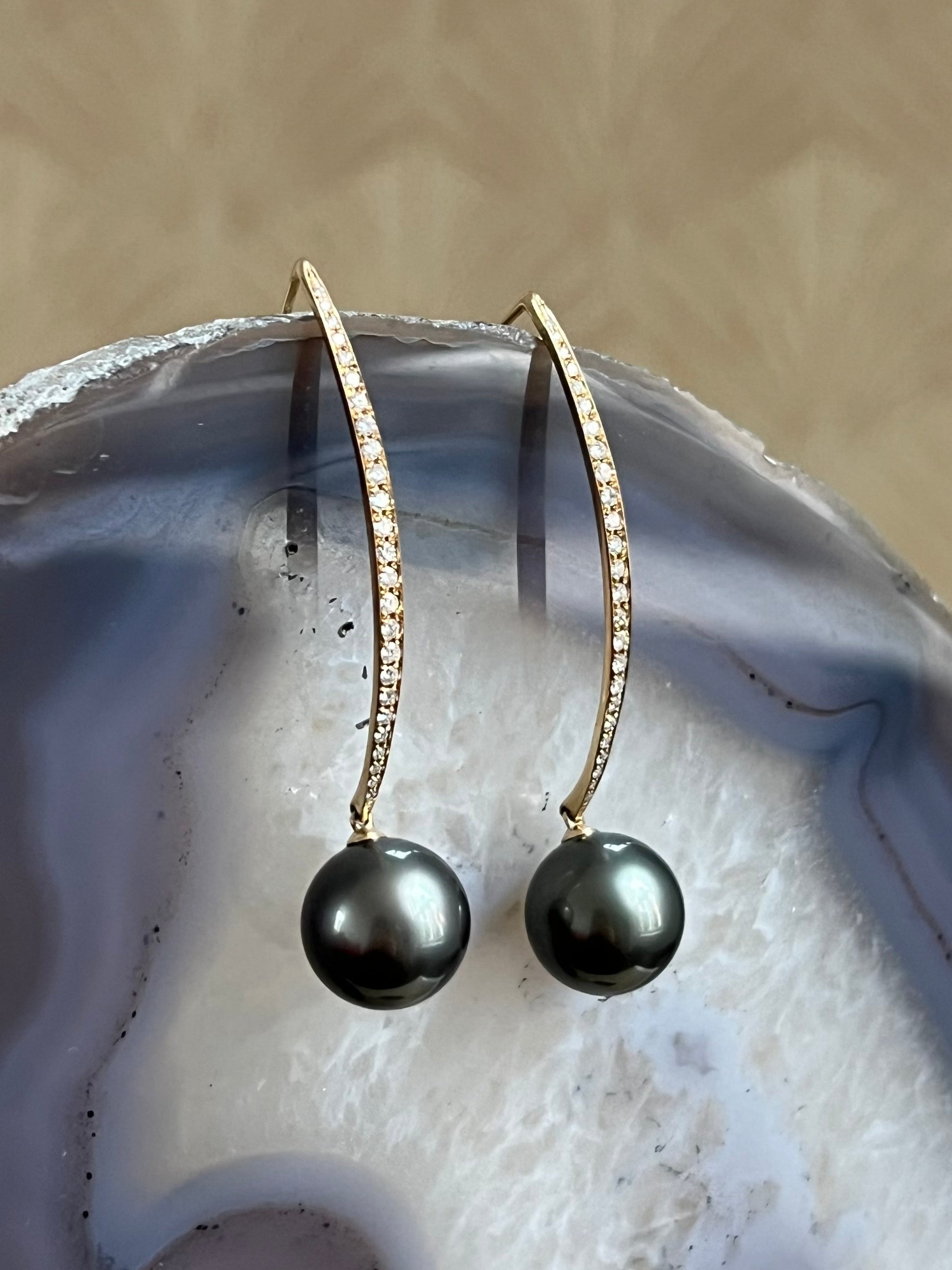 Diamant Parel Oorbellen