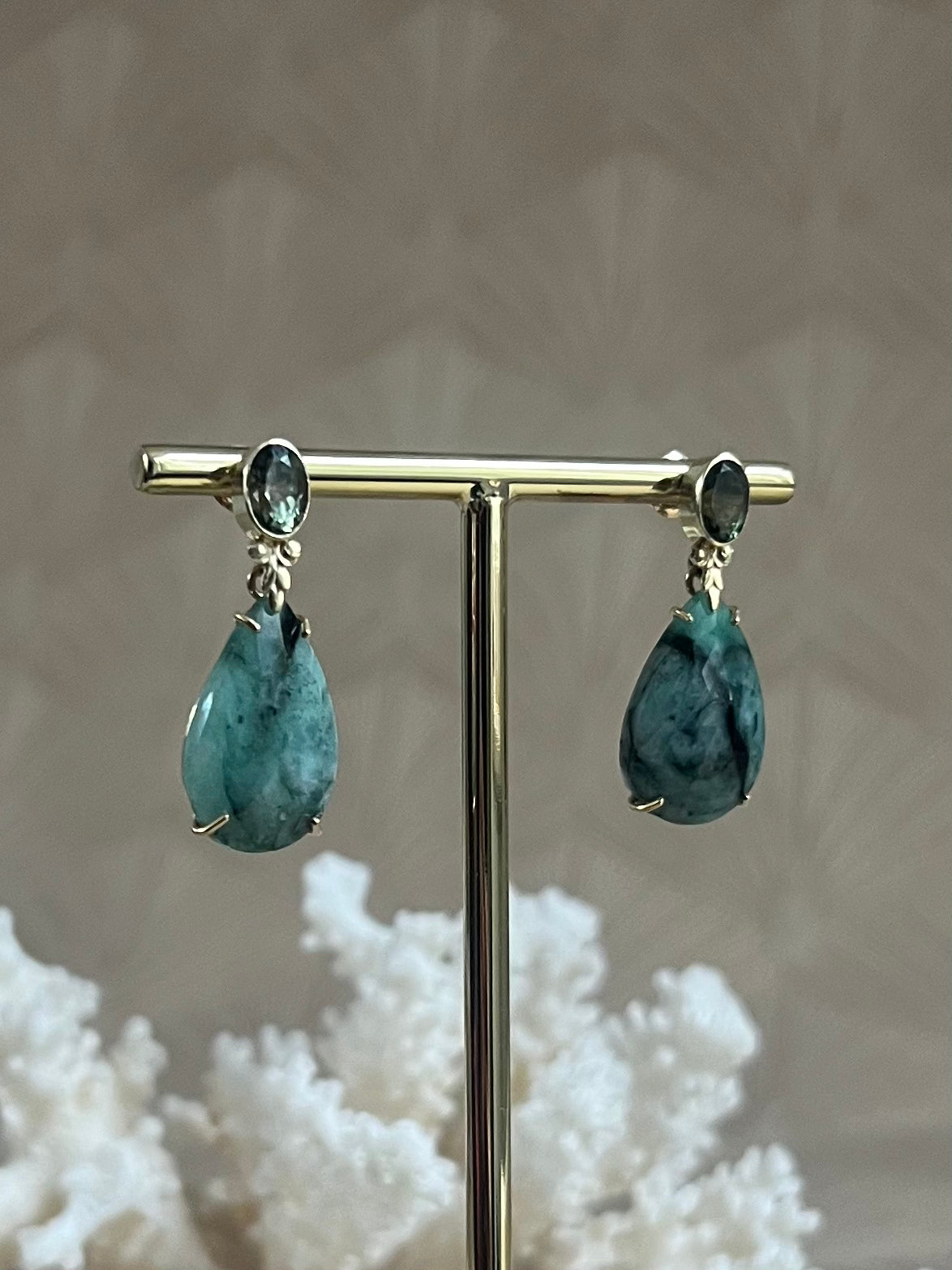 Toermalijn Zoisiet Oorbellen