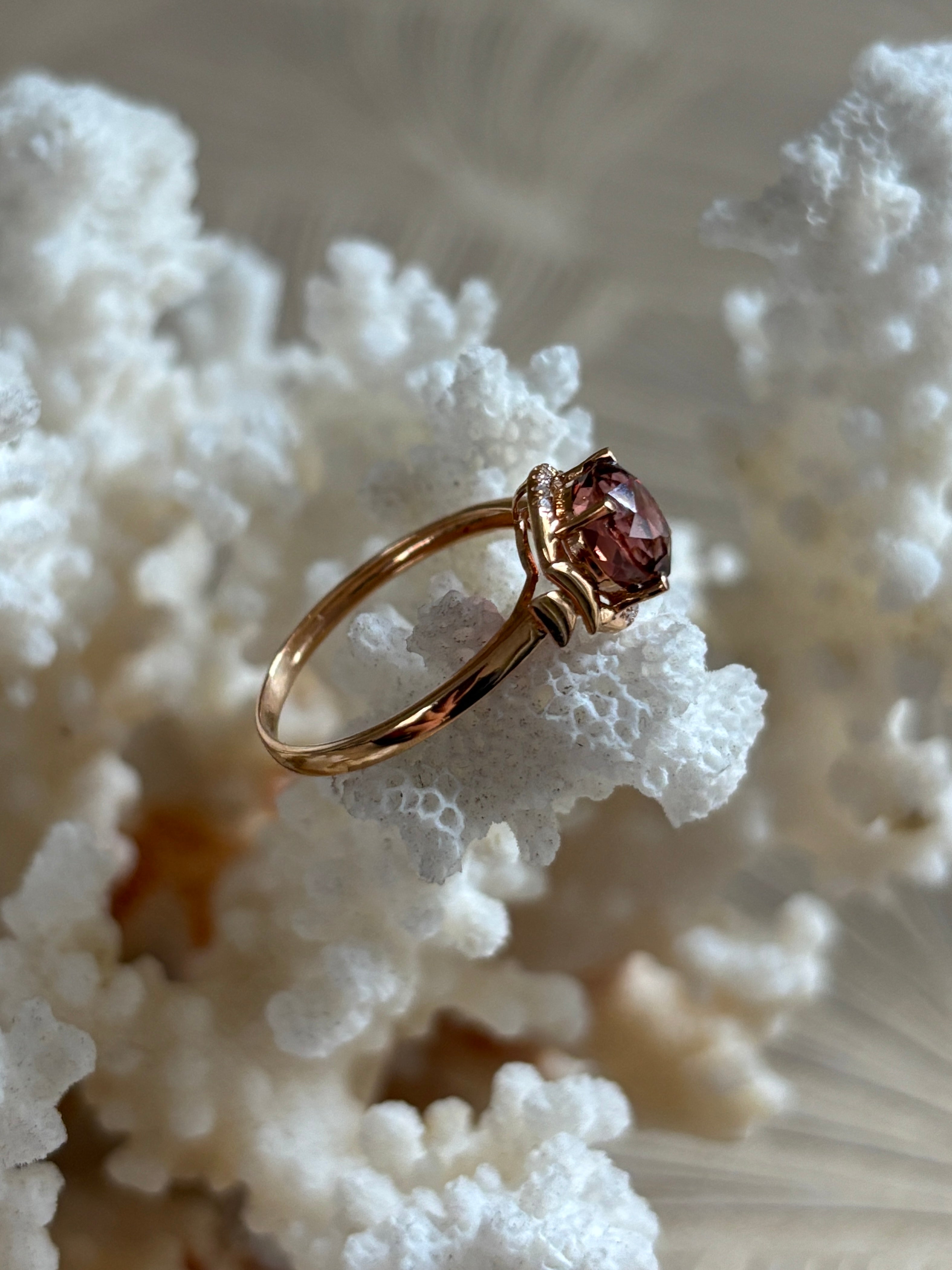 Vintage Rosé Toermalijn Ring