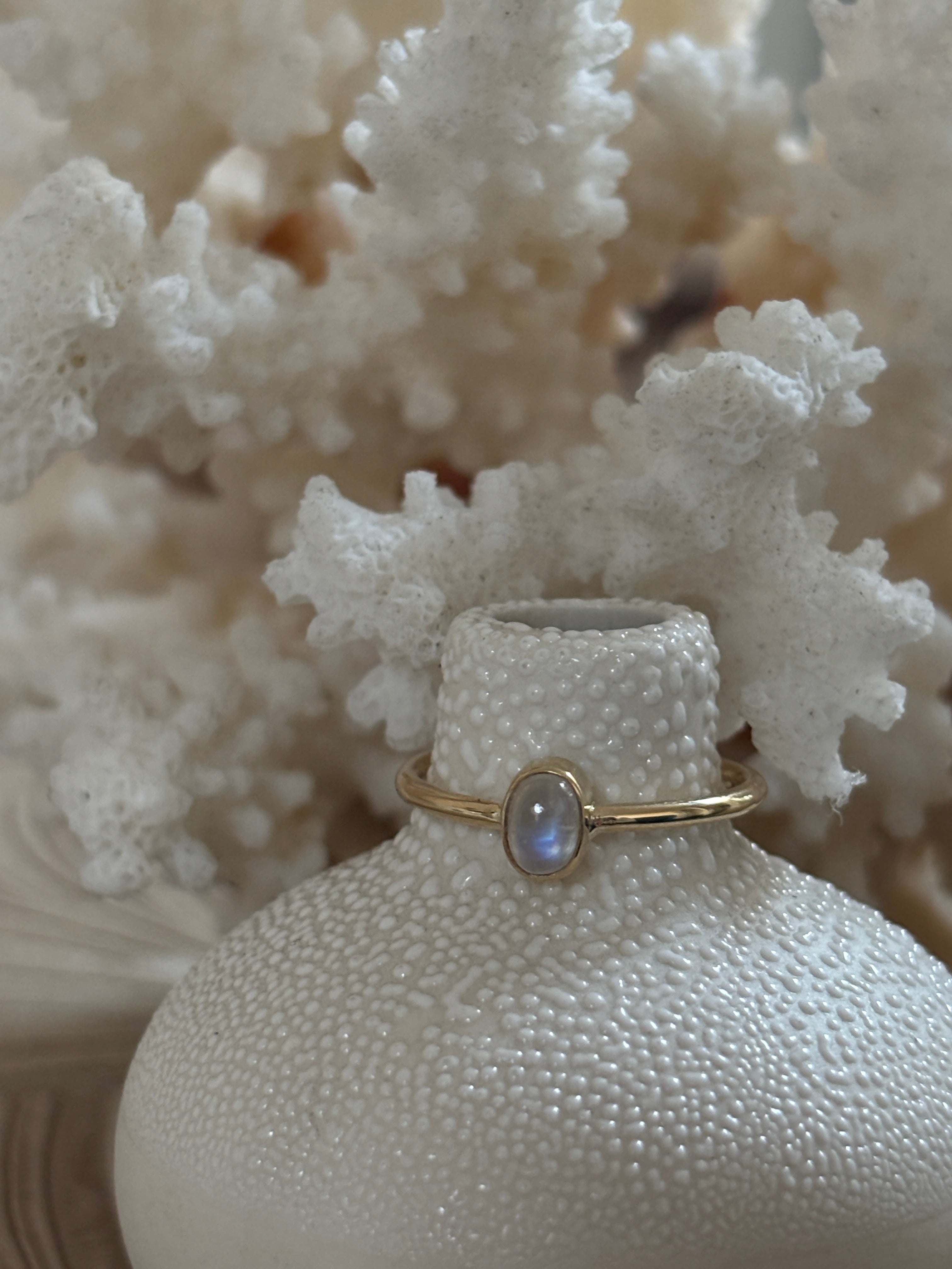 Regenboog Maansteen Ring