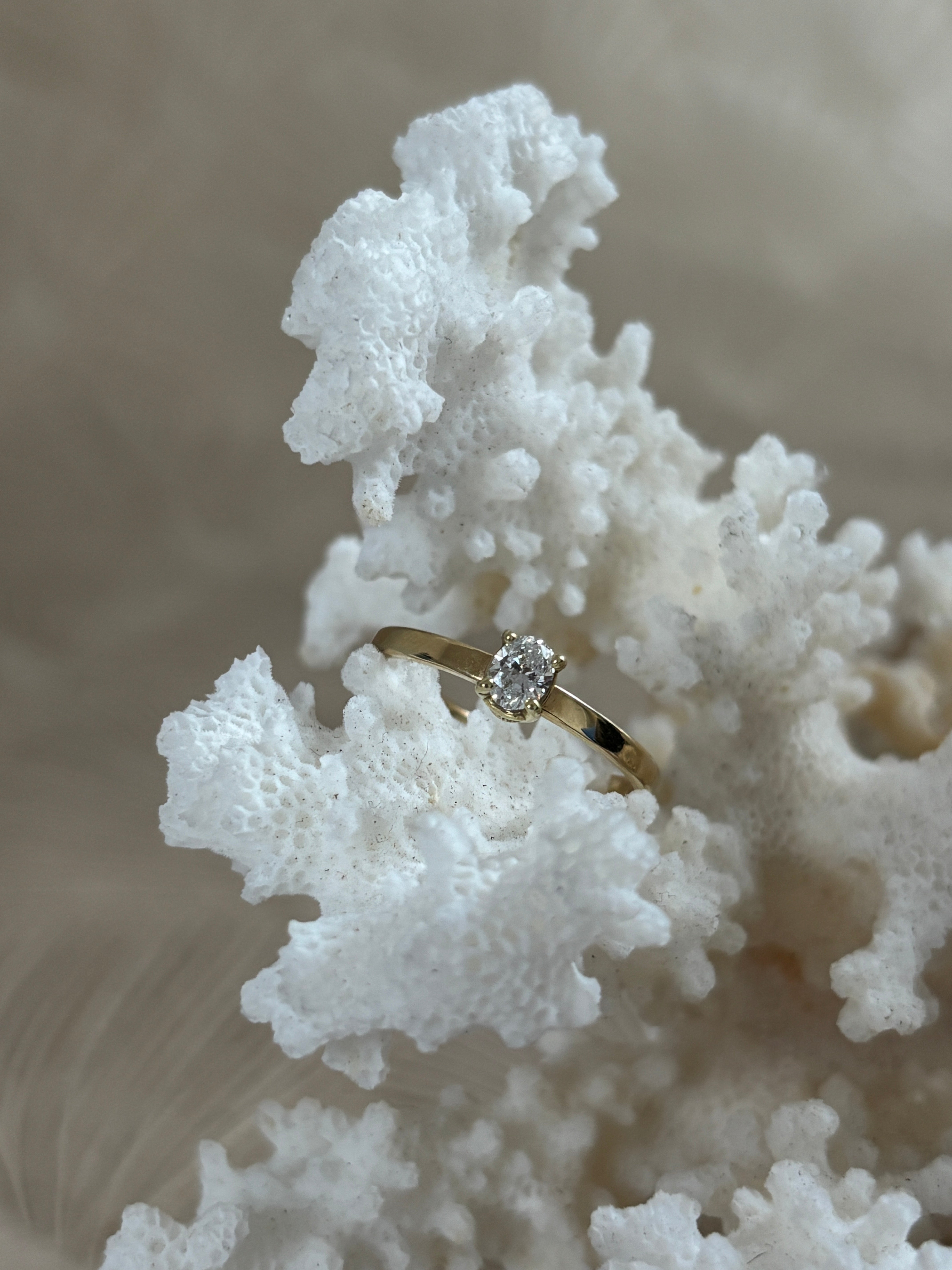 Ovaal Witte Diamant Solitair