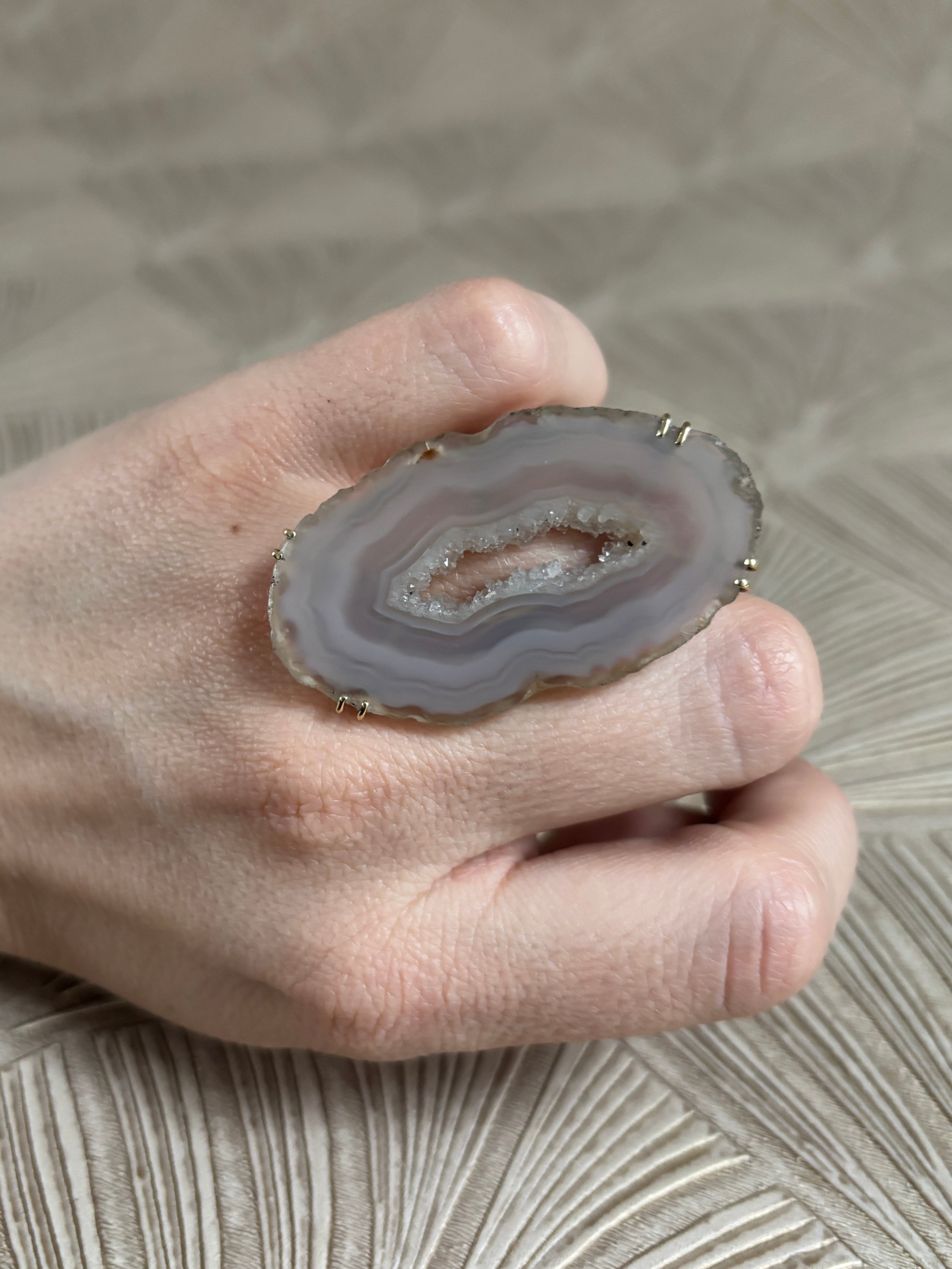 Agaat Geodeschijf Ring