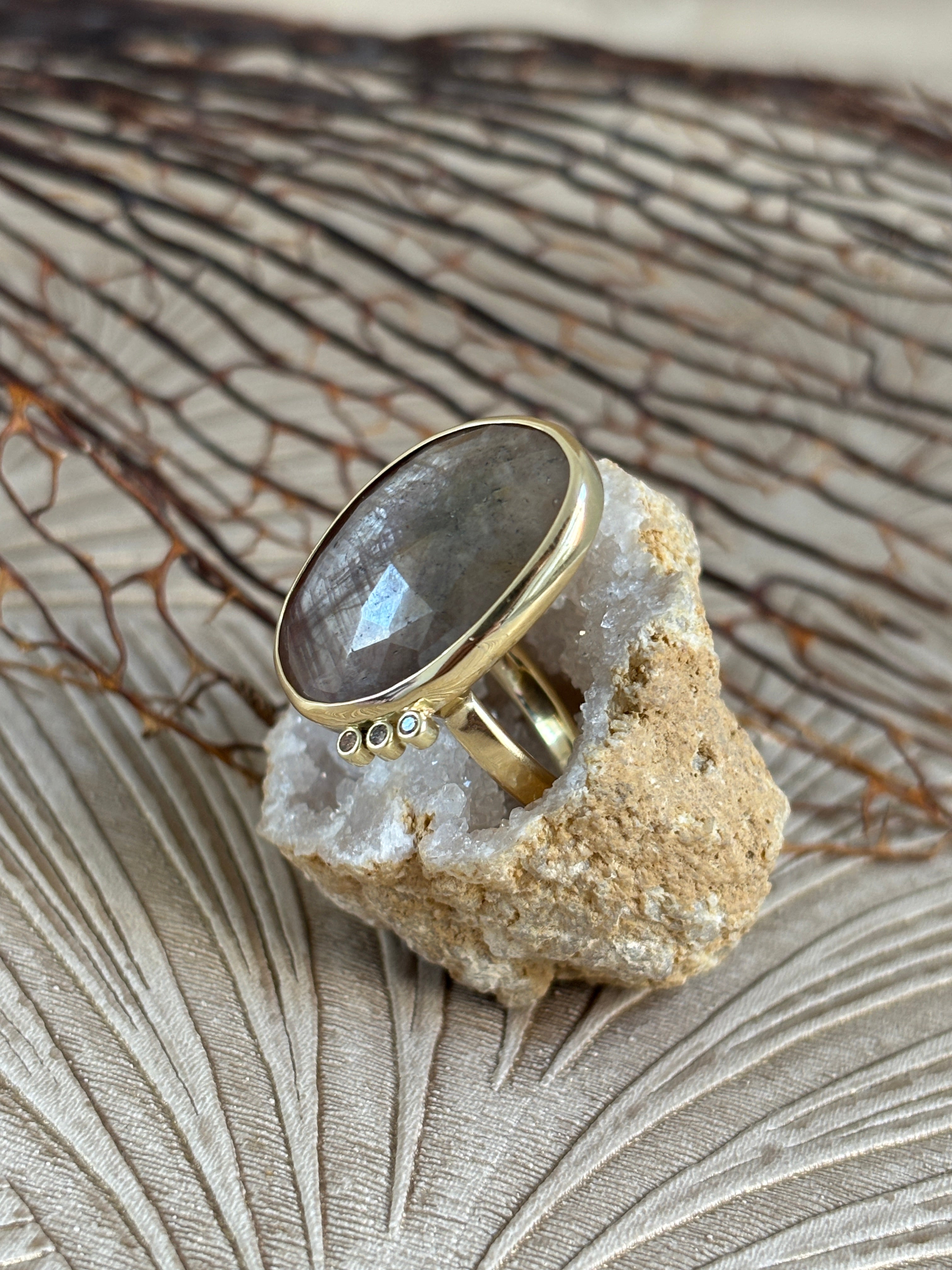 Saffier Diamant Ring