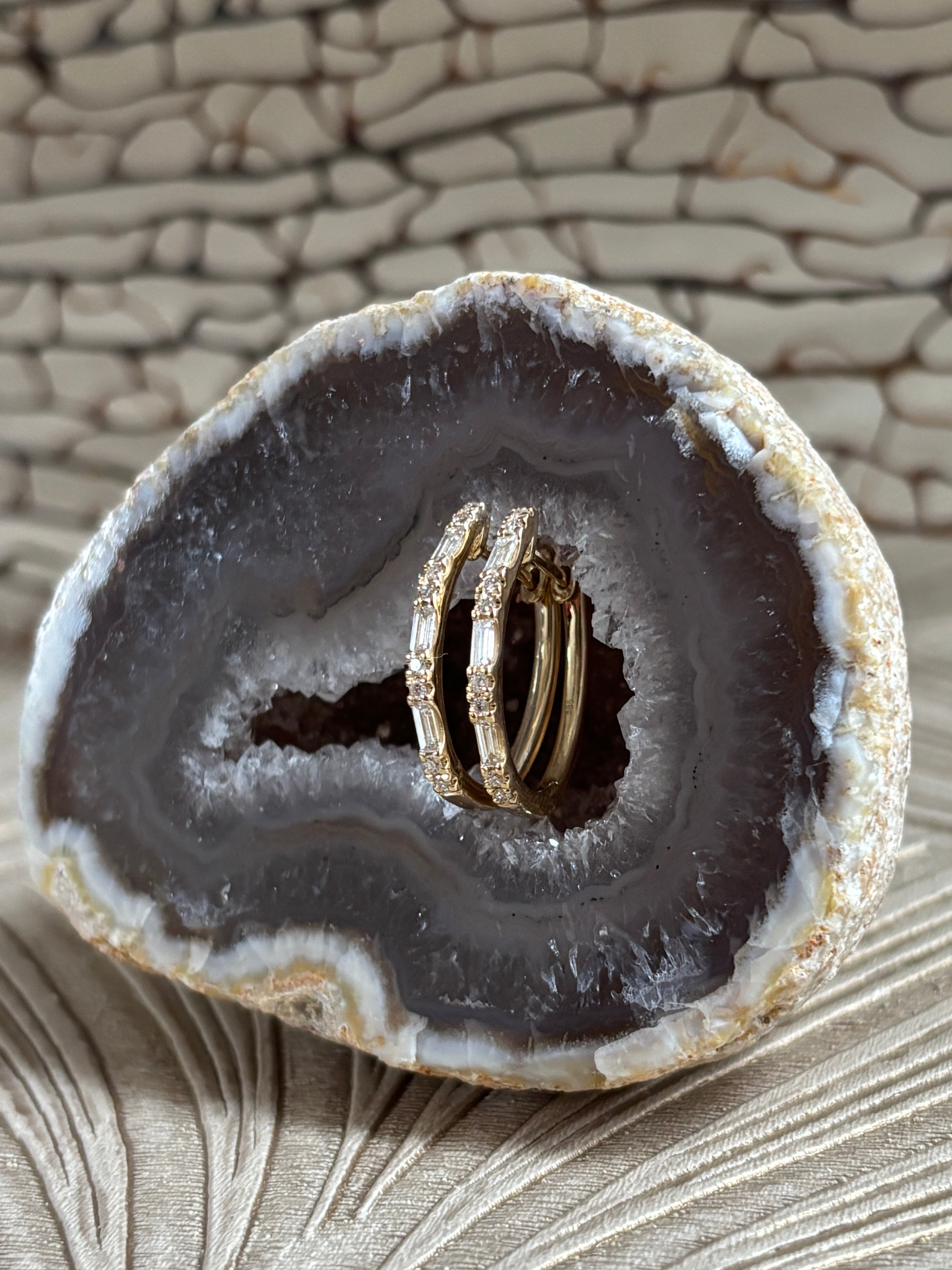 Klap Oorringen met Diamant