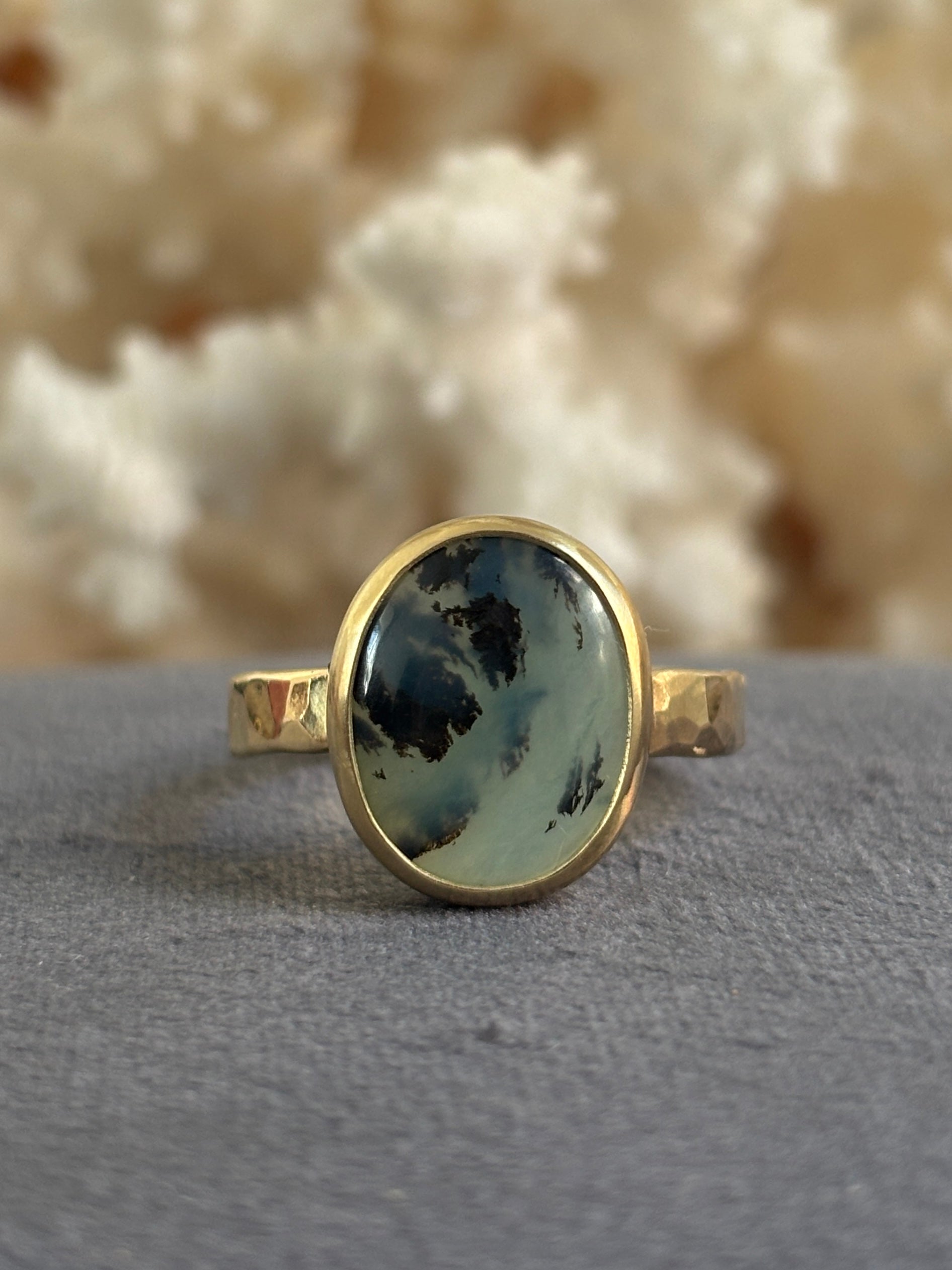 Groene Opaal Ring Hamerslag