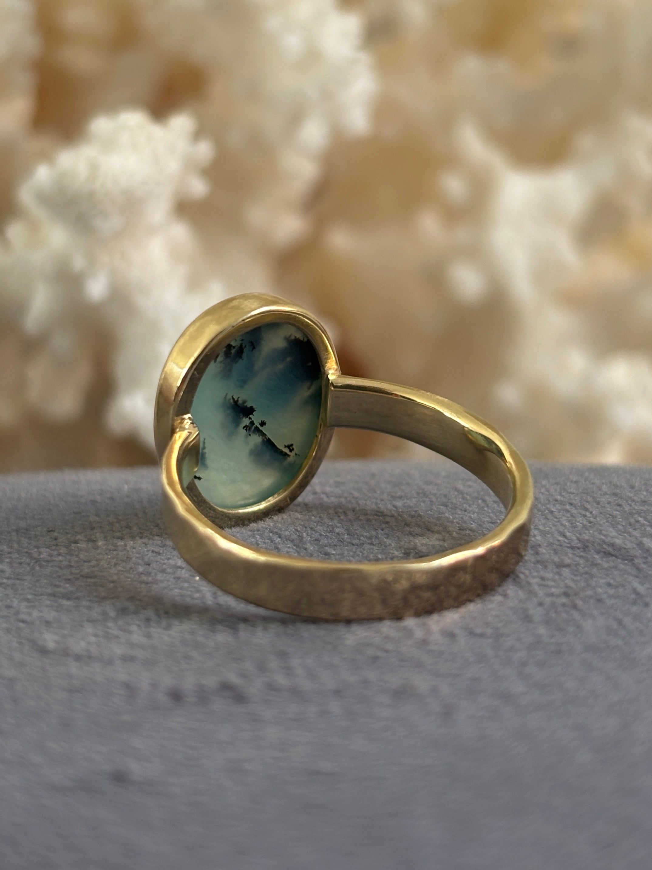 Groene Opaal Ring Hamerslag