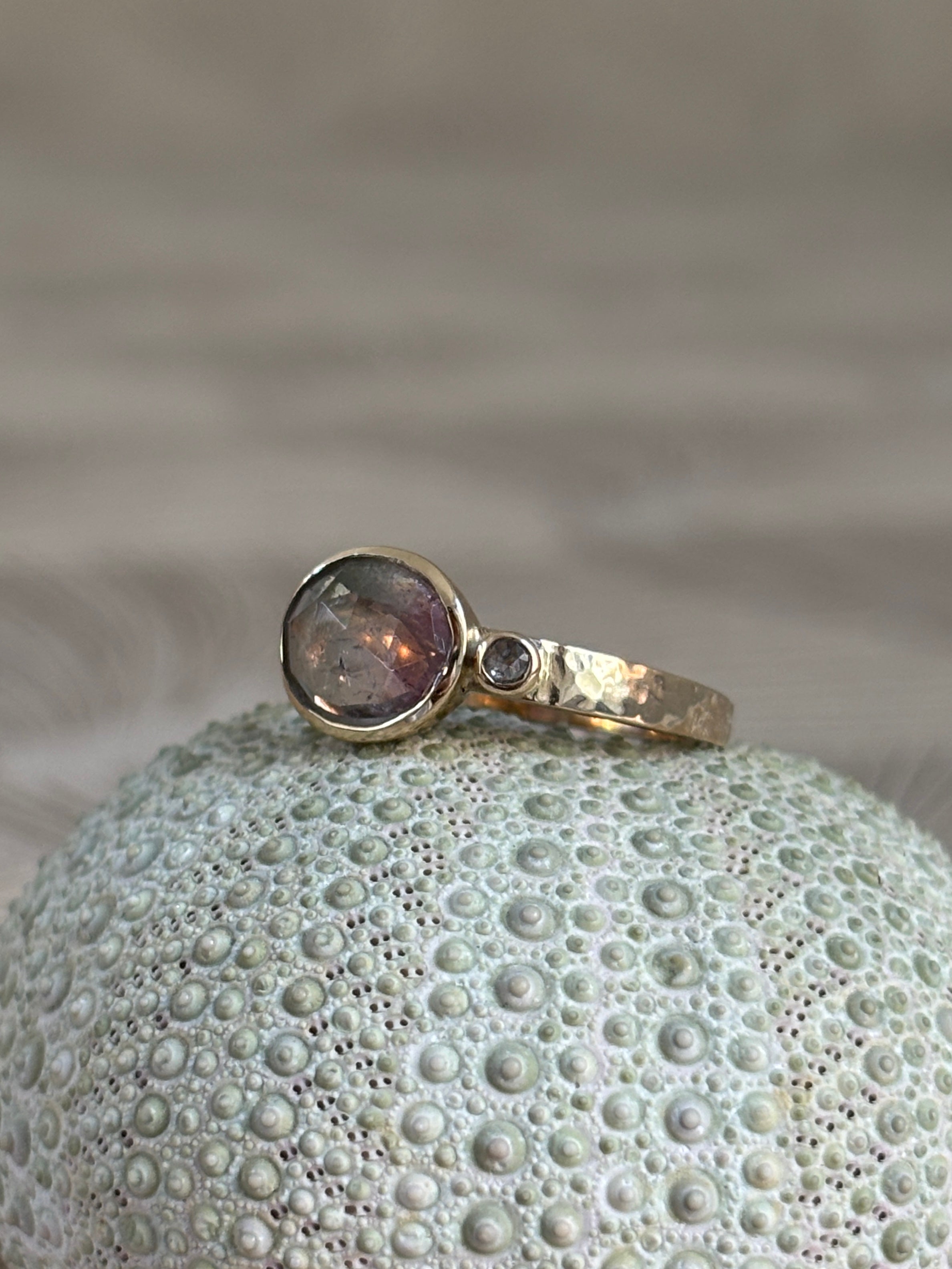 Toermalijn Diamant Hamerslag Ring