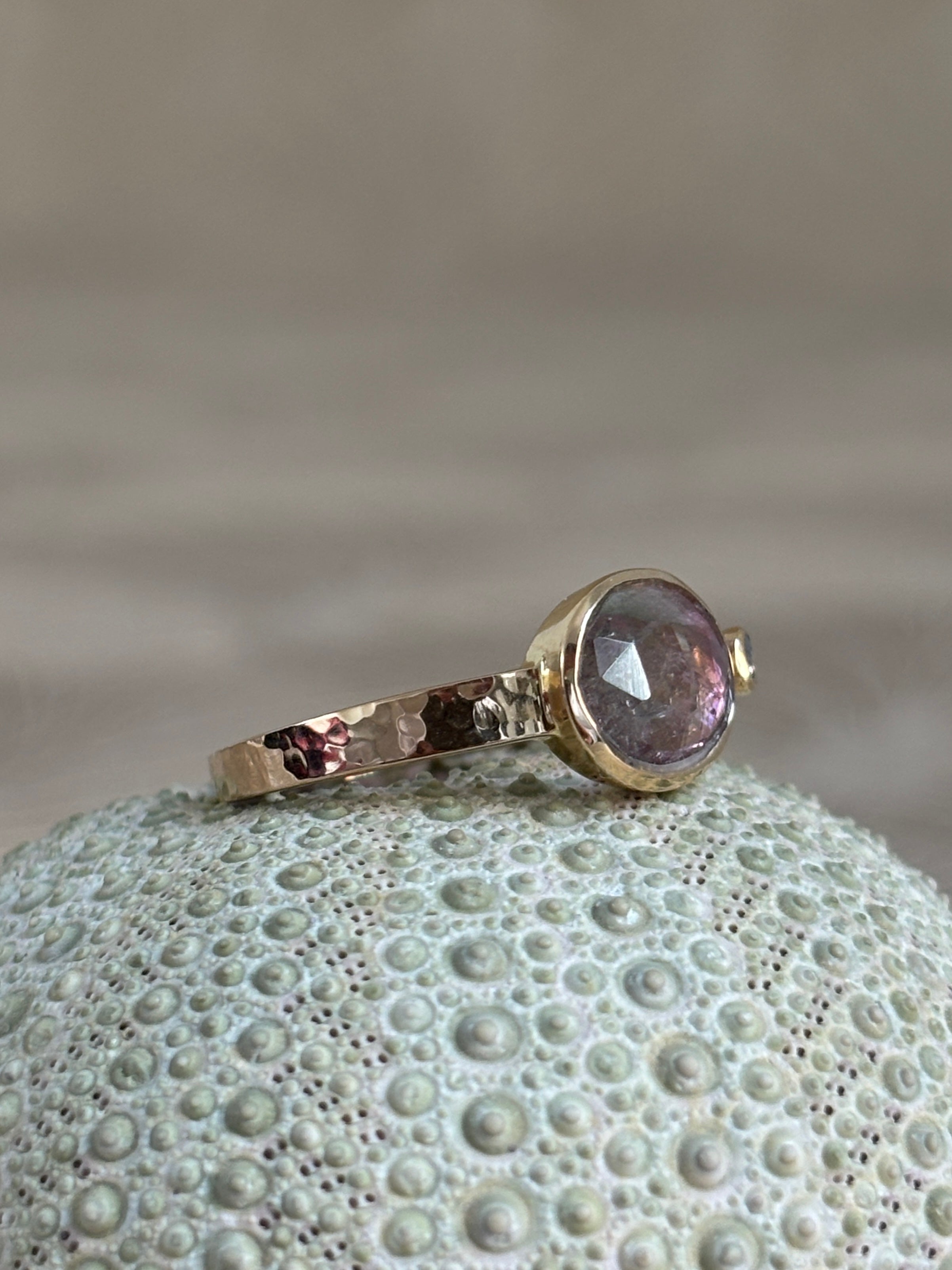 Toermalijn Diamant Hamerslag Ring