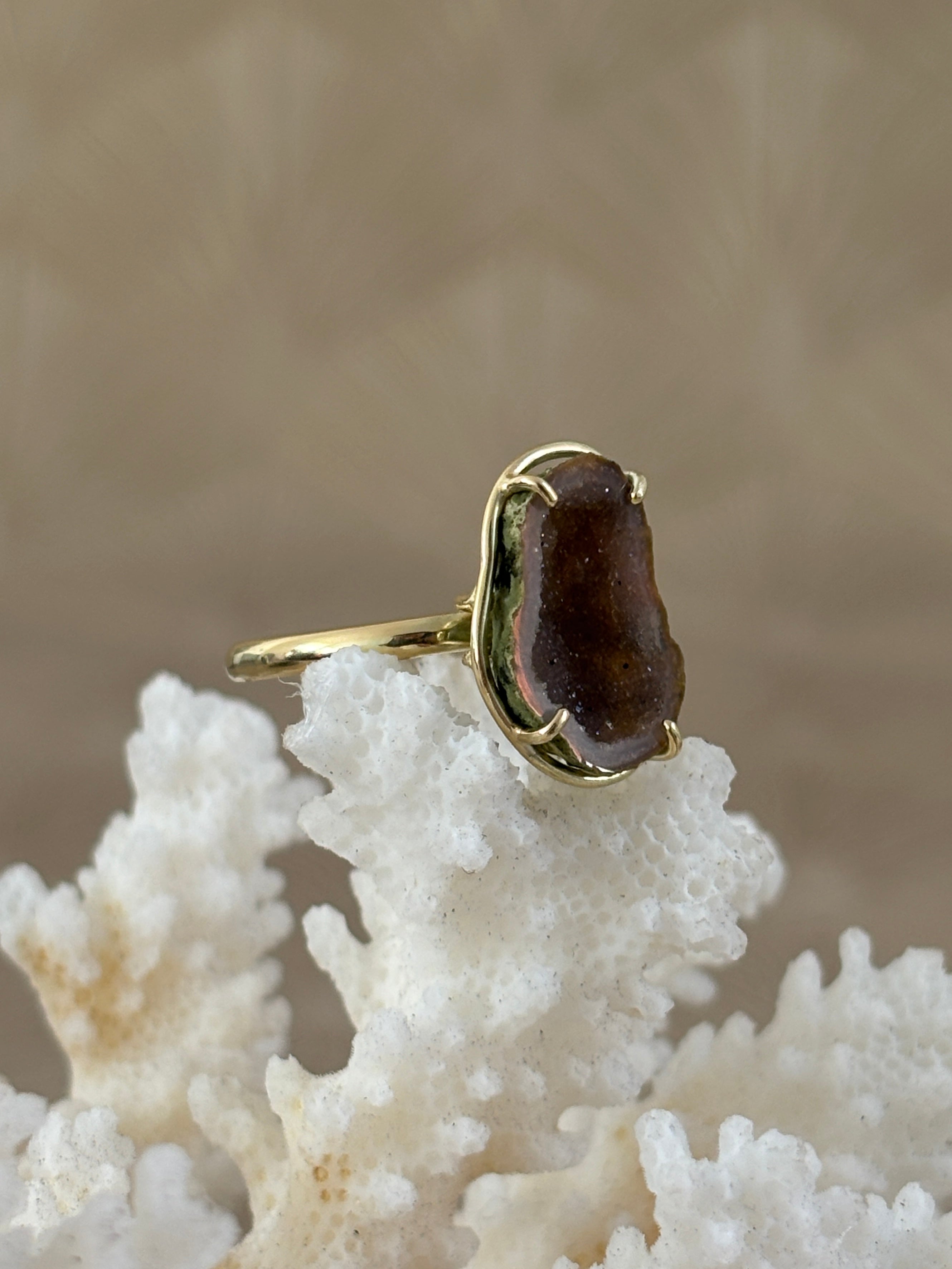 Agaat Geode Ring L