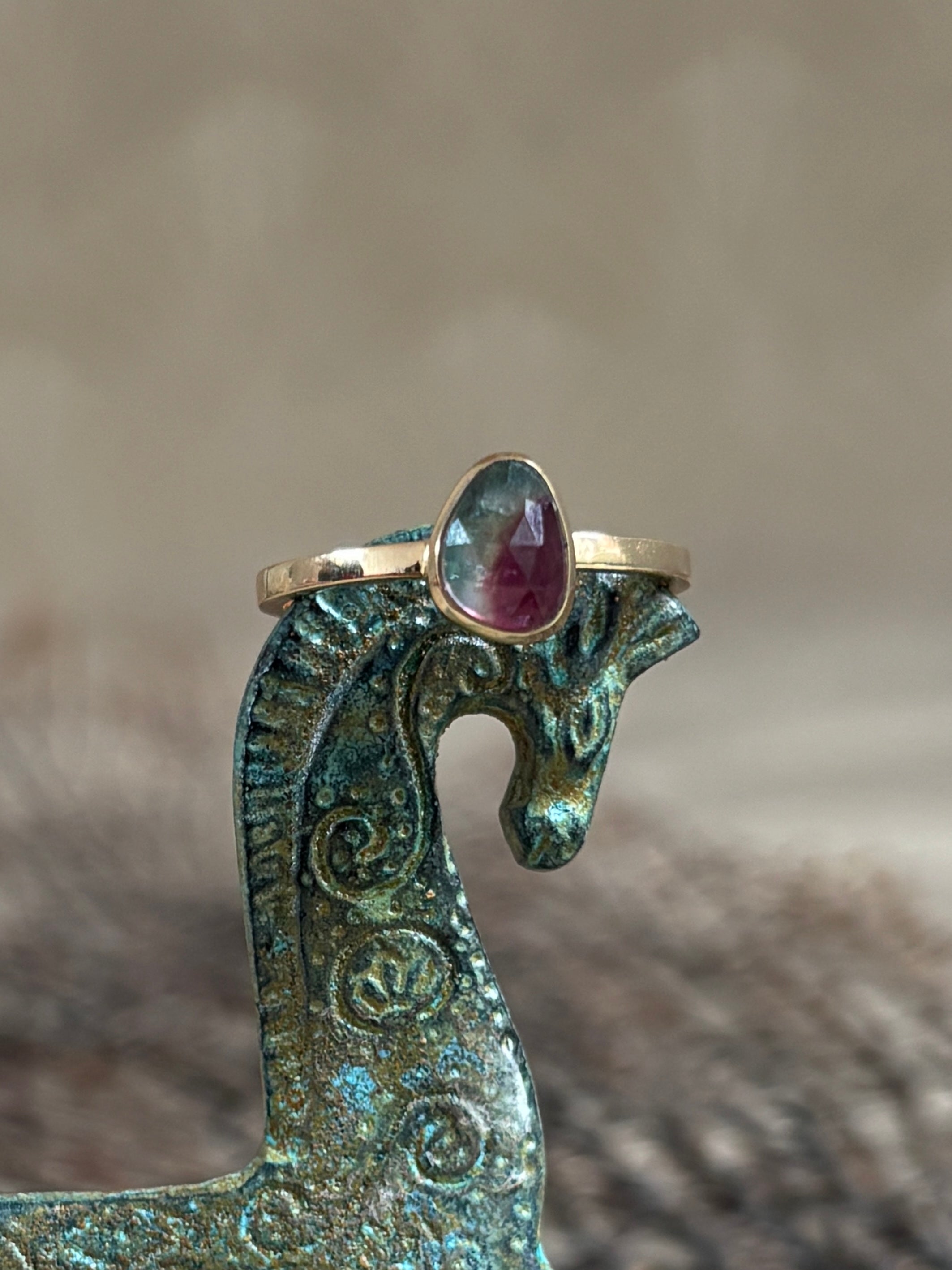 Watermeloen Toemalijn Ring S