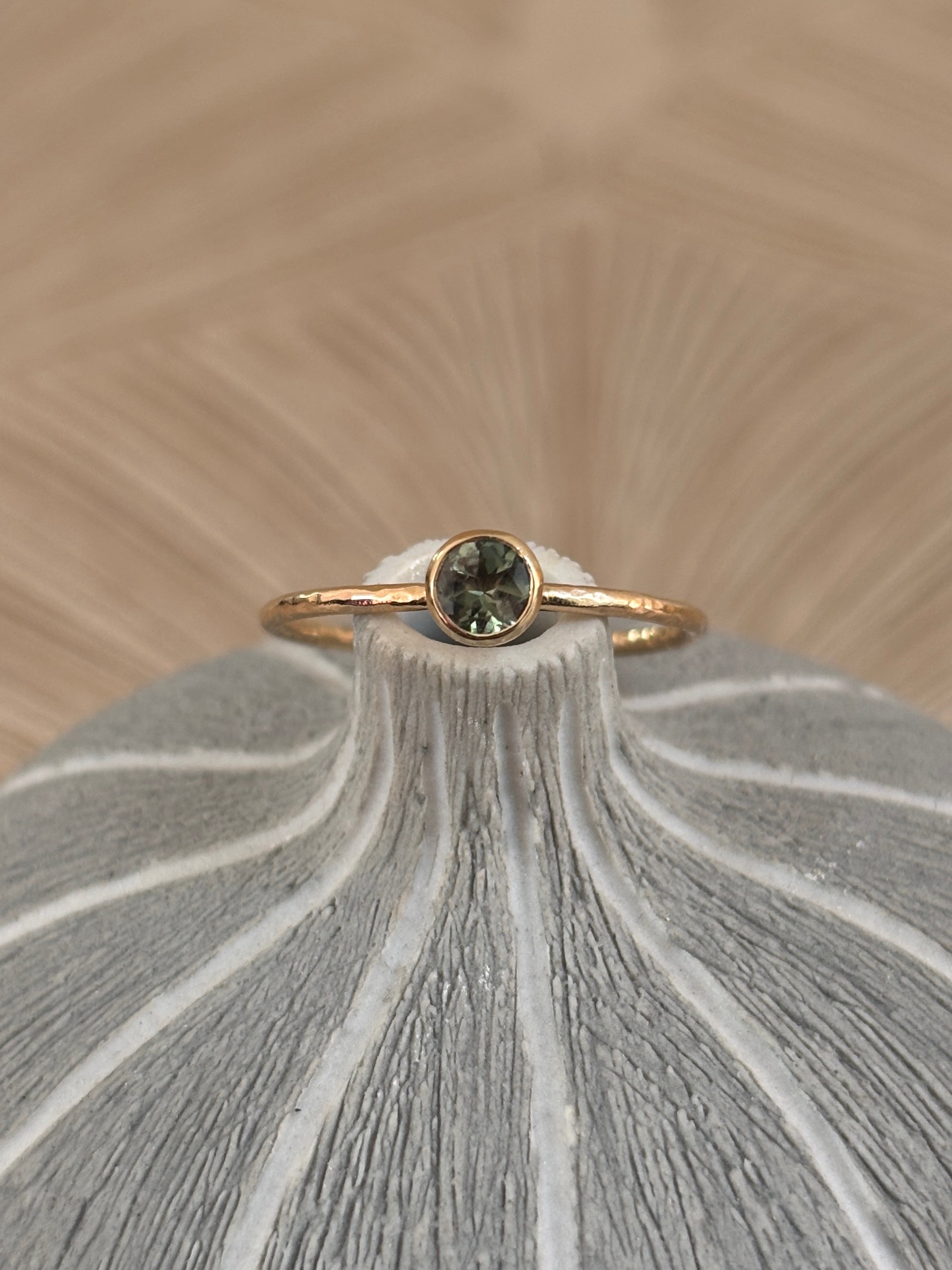Groene Toermalijn Hamerslag ring