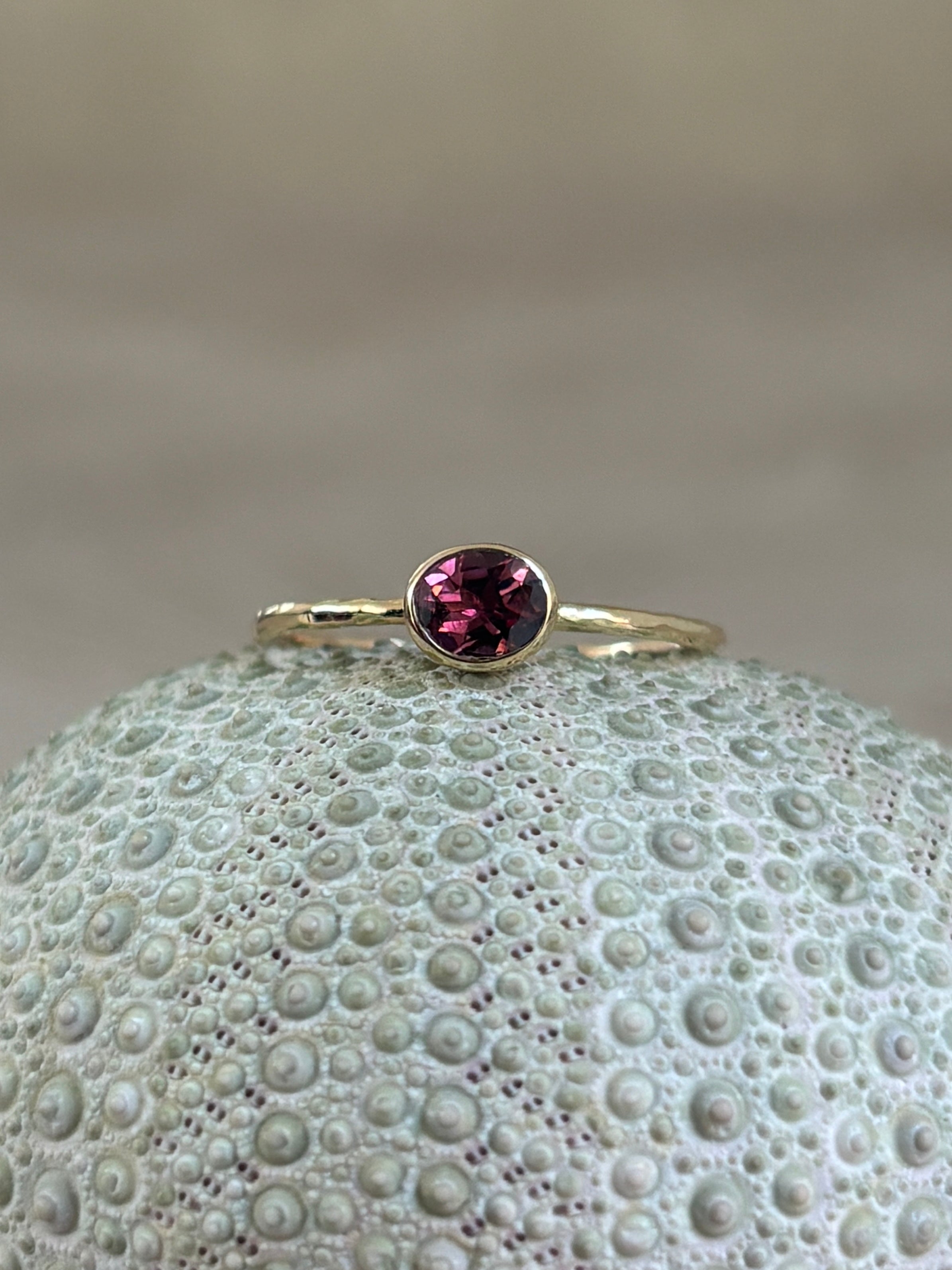 Roze Toermalijn Hamerslag Ring
