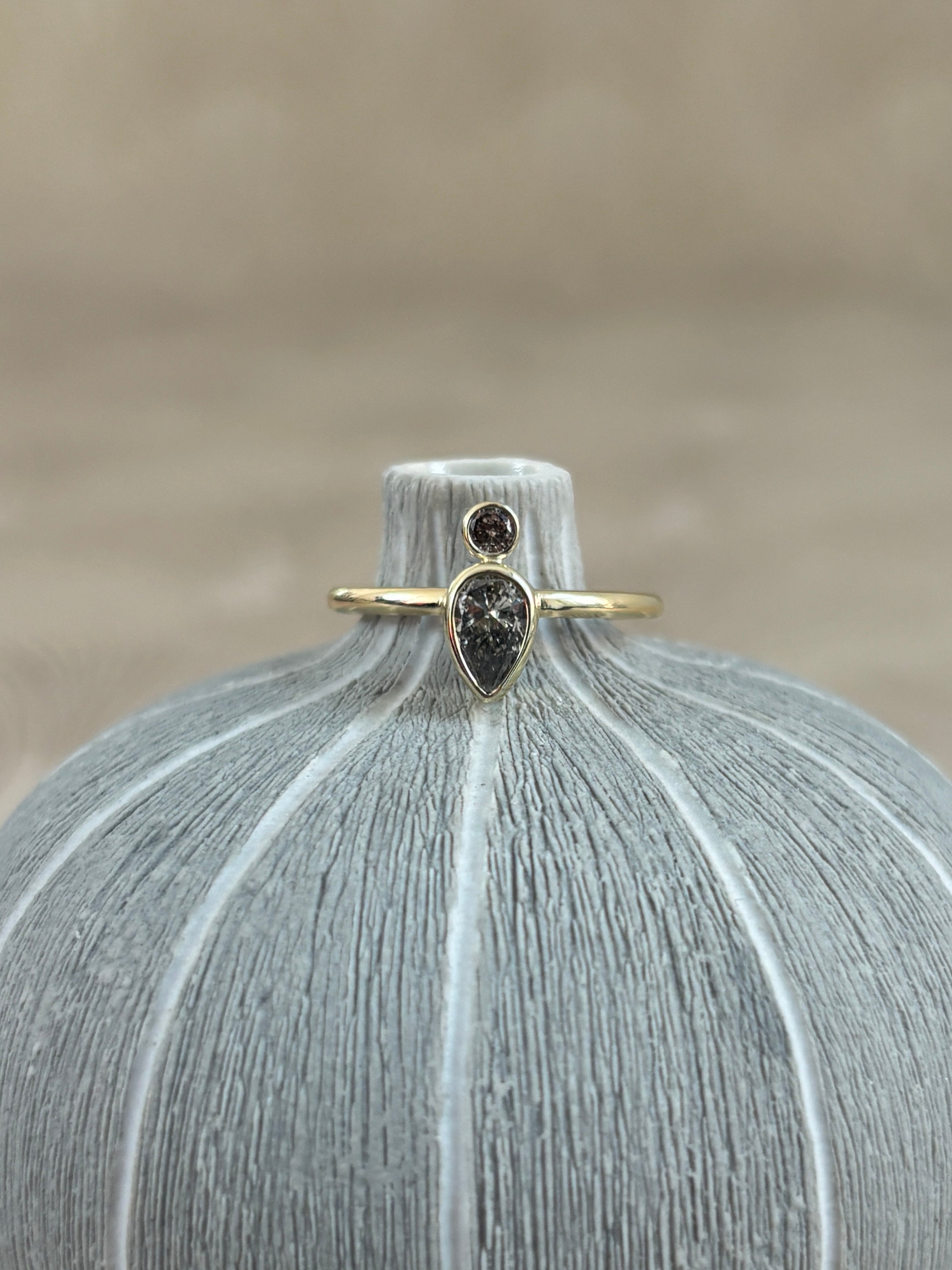 Druppel Diamant Ring
