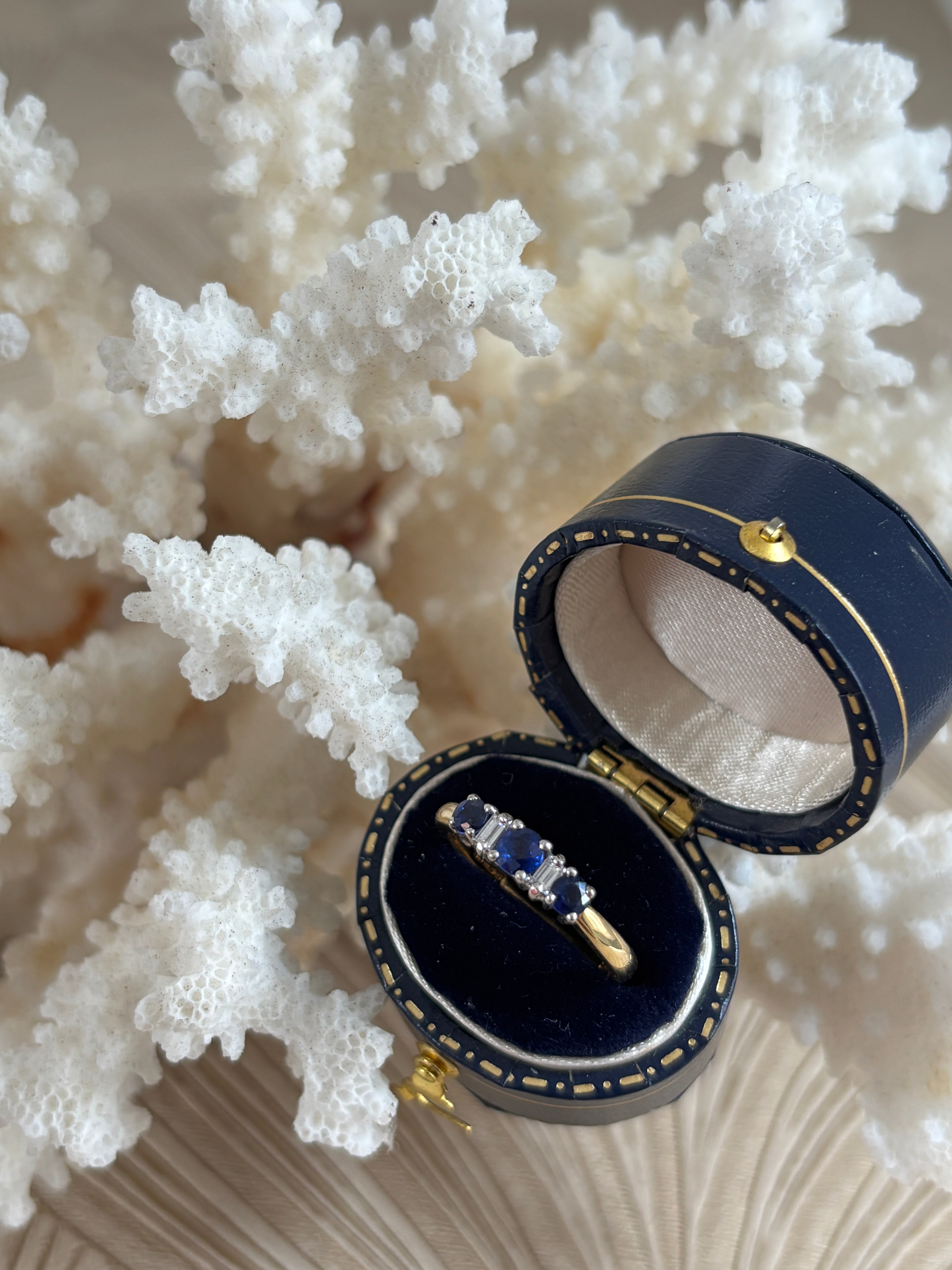 Saffier Diamant Ring Vintage