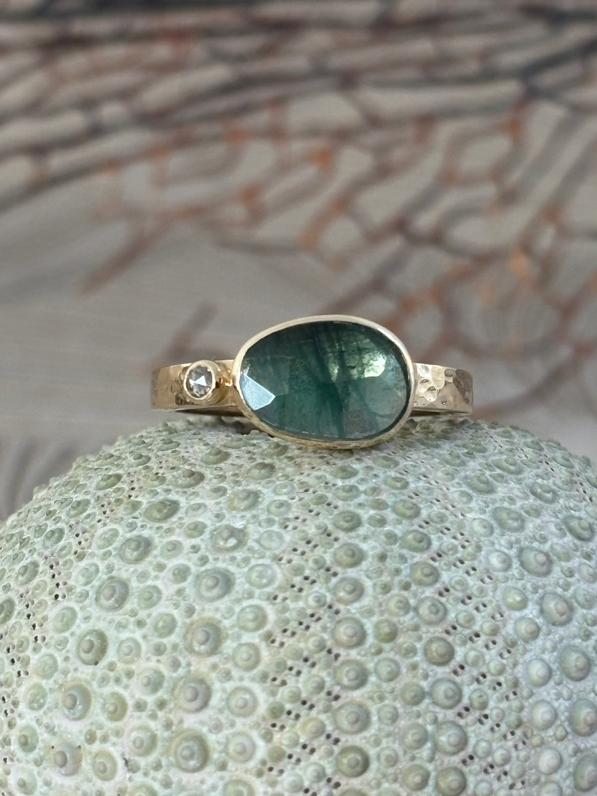 Groene Toermalijn Diamant Ring